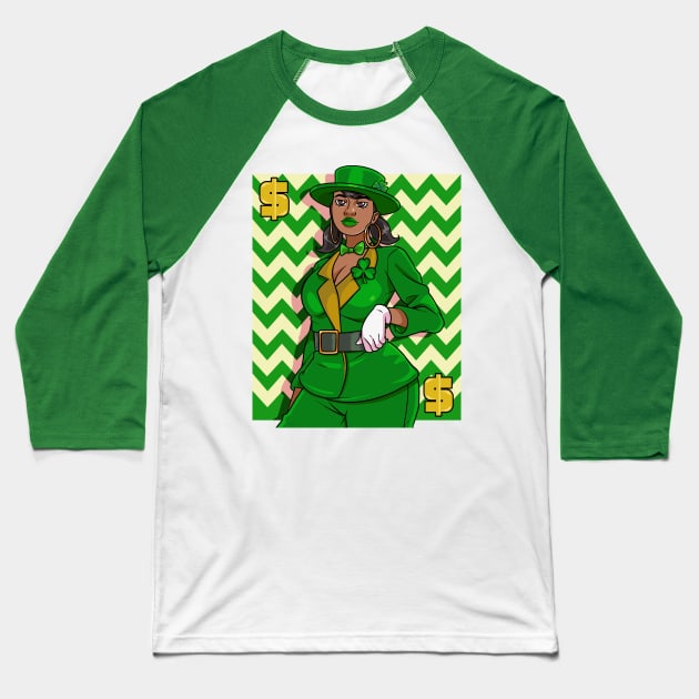 African American Leprechaun St. Patricks Day Baseball T-Shirt by Noseking